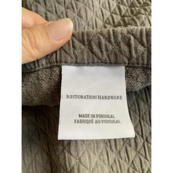 New Restoration Hardware Matelassé Diamond Standard Pillow Sham 20"x26" Grey - Picture 7 of 8